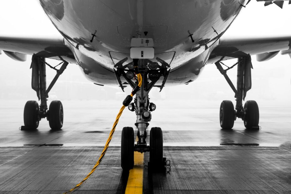 Aircraft on a tarmac up close