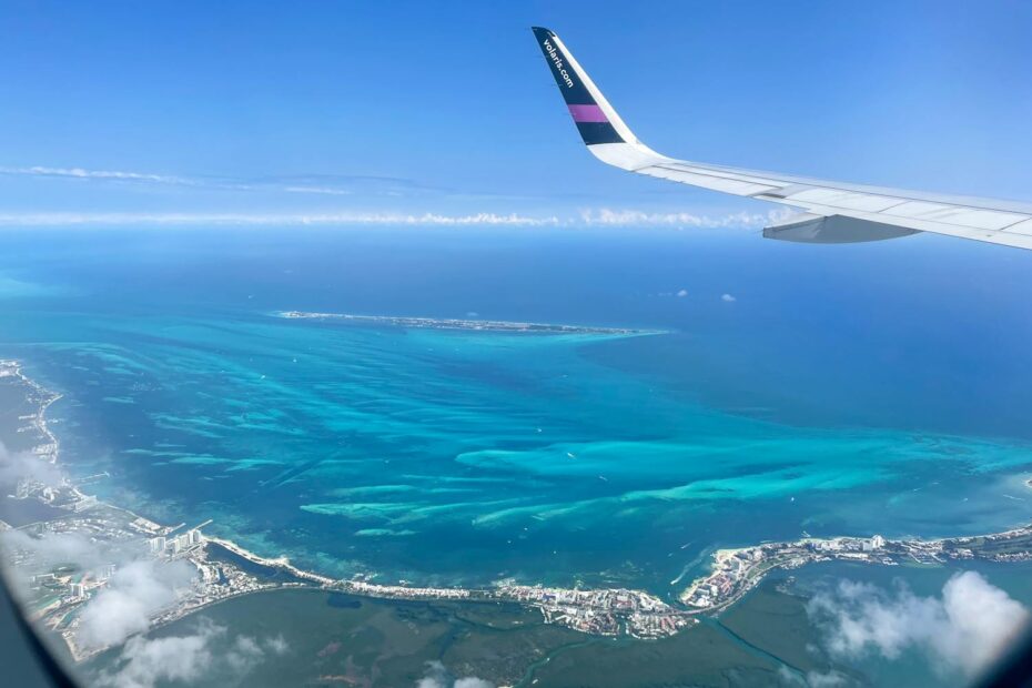 Flying over Cancun