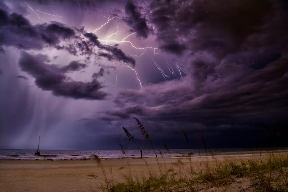 Thunderstorm and lightning